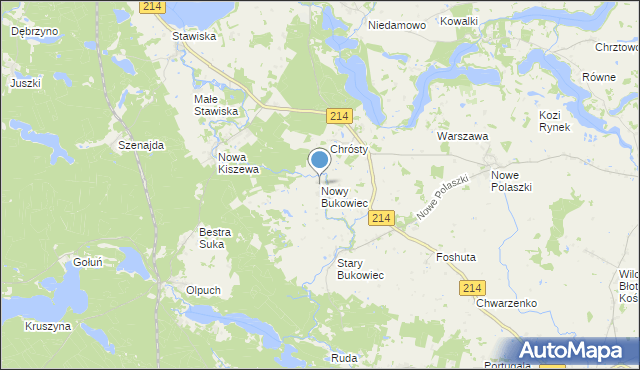 mapa Nowy Bukowiec, Nowy Bukowiec gmina Stara Kiszewa na mapie Targeo